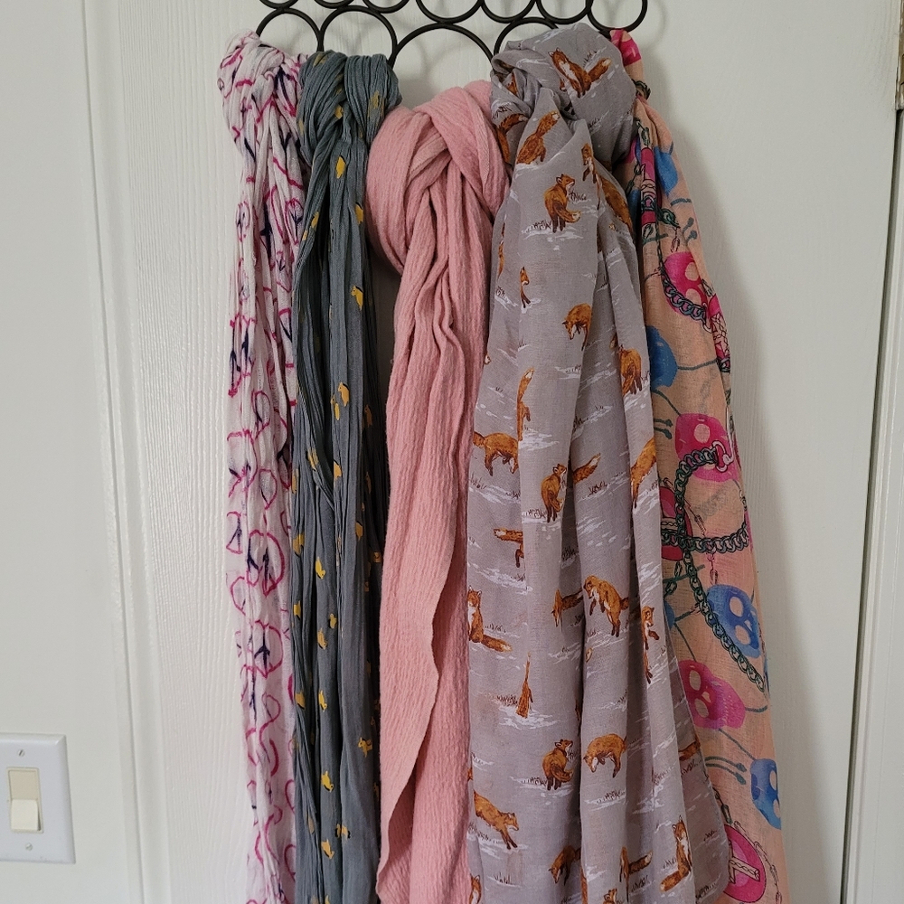 Pashmina Cashmere Scarf Shawl Wrap Chiffon Soft Women Print Pony Peace Fox Skull